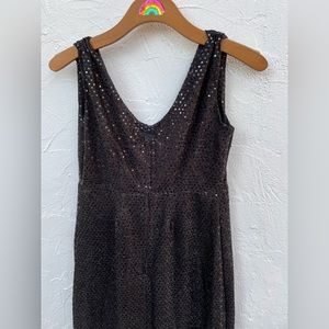 Vintage 70’s Sequined Black Maxi Dress / Maxi Disco Queen Blk Medium